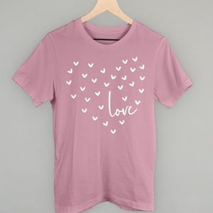 LOVE heart with hearts t shirt